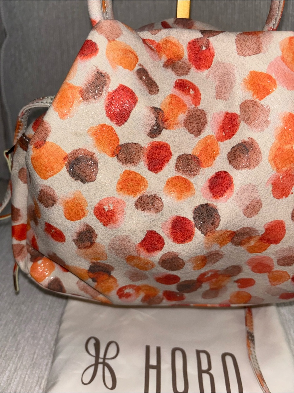 NWOT Hobo Darling Small Satchel Dots Print Leather Crossbody Bag - Picture 10 of 10